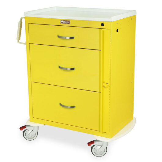 MDS3030B03 Yellow Three Drawer Emergency Cart - Quarter Left