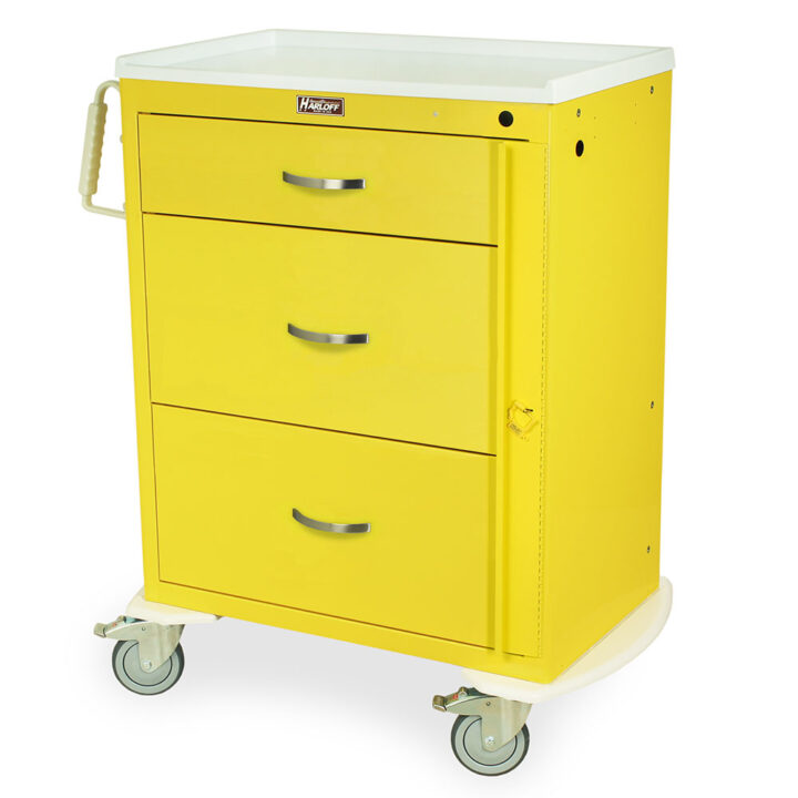 MDS3030B03 Yellow Three Drawer Emergency Cart - Quarter Left
