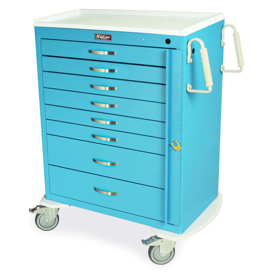 MDS3030B08 Light Blue Spacious Emergency Cart - Quarter Left