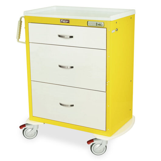 MDS3030E03 Yellow and White E-Lock Isolation Cart - Quarter Left