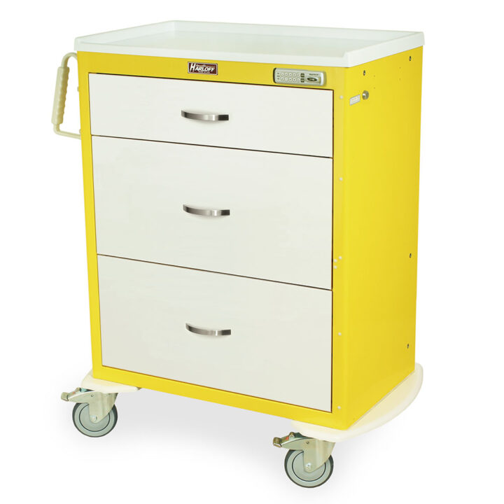 MDS3030E03 Yellow and White E-Lock Isolation Cart - Quarter Left