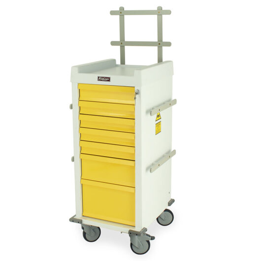 MRN7K-MAN Yellow Non-Magnetic MRI Anesthesia Cart - Quarter Left