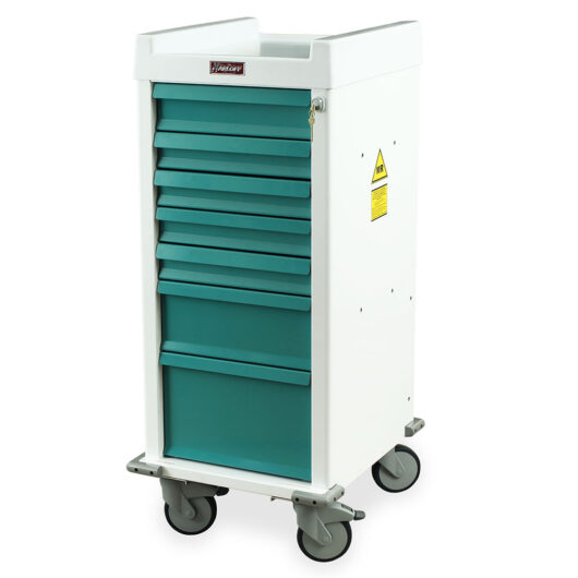 MRN7K Teal MRI Compatible Medical Cart Manufacturers - Quarter Left