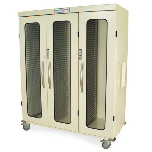 MSPM83-00GE Cream Medical Equipment Storage Cabinet - Quarter Left Closed