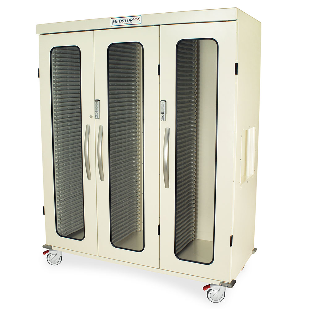 MSPM83-00GE Cream Medical Equipment Storage Cabinet - Quarter Left Closed