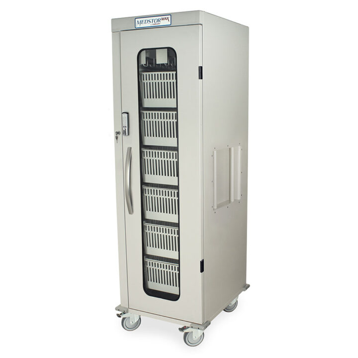 Single Column Medical Storage Cabinet, Glass Door, E-Lock, MSPM81-00GE