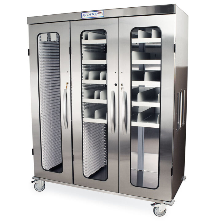 MSSM83-L0GK Stainless Steel Medical Storage Cabinets - Quarter Left Closed