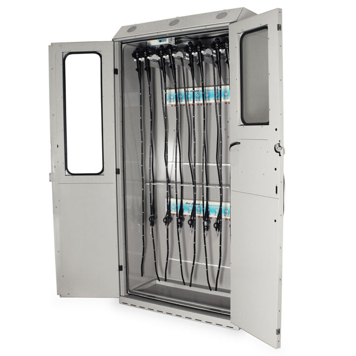 SC8044TD-T3316D Light Gray Smart Scope Cabinet - Quarter Left Open Scopes