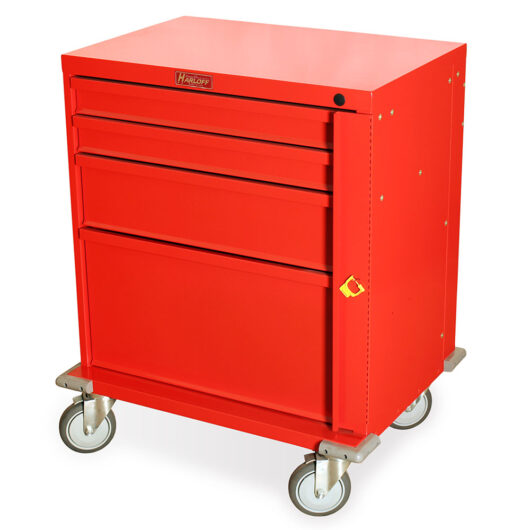 V-Series Emergency Cart, Four Drawers, Breakaway Lock, Red, V24-4B