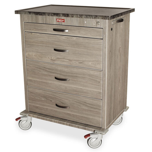 WV540PC-DW Gray Medication Cart with Dark Top - Quarter Left