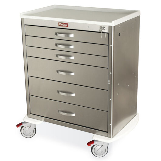 MDSS3027K16 Stainless Steel Medical Cart - Quarter Left
