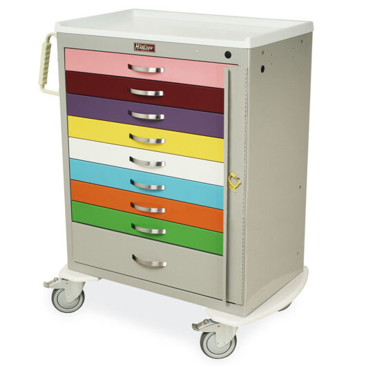 MDS3030B09PED1 Light Gray Pediatric Care Cart - Quarter Left