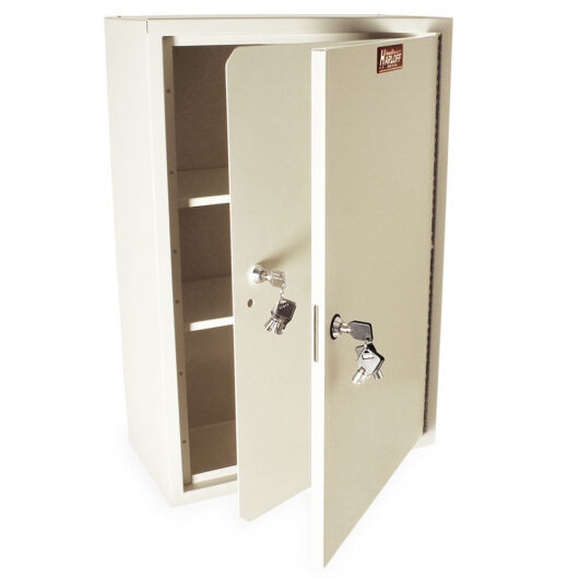 NC24C16-DT2 Narcotic Cabinet with Double Lock Double Door - Quarter Right Both Doors Open