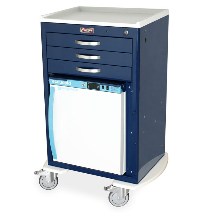 M-Series Malignant Hyperthermia Cart with 1.0 Cubic Feet Accucold Fridge, Three Drawers, Key Lock, MDS2430K03-MH1 - Image 2