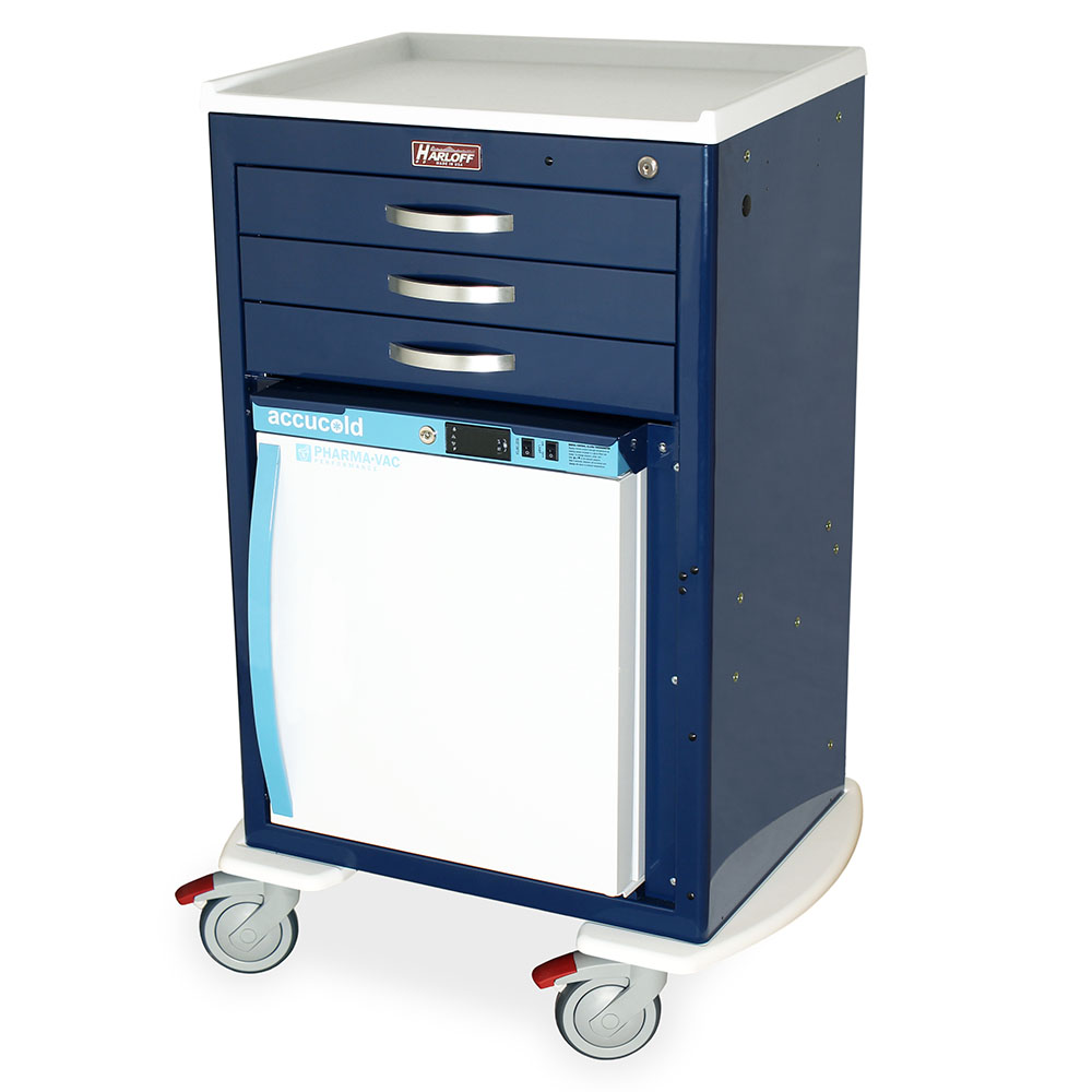 M-Series Malignant Hyperthermia Cart with 1.0 Cubic Feet Accucold Fridge, Three Drawers, Key Lock, MDS2430K03-MH1 - Image 2