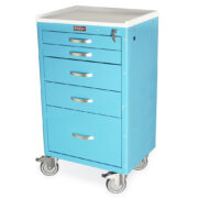 M-Series Tall Custom Medical Cart, Medium Width, Five Drawers, Key