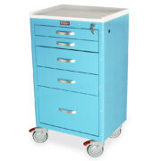 M-Series Tall Custom Medical Cart, Medium Width, Five Drawers, Key