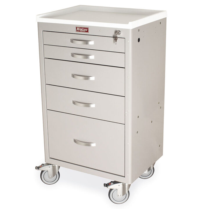M-Series Tall Custom Medical Cart, Medium Width, Five Drawers, Key Lock, No Bumpers, MDS2430K15N5 - Image 3