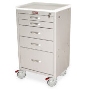 M-Series Tall Custom Medical Cart, Medium Width, Five Drawers, Key