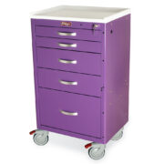 M-Series Tall Custom Medical Cart, Medium Width, Five Drawers, Key
