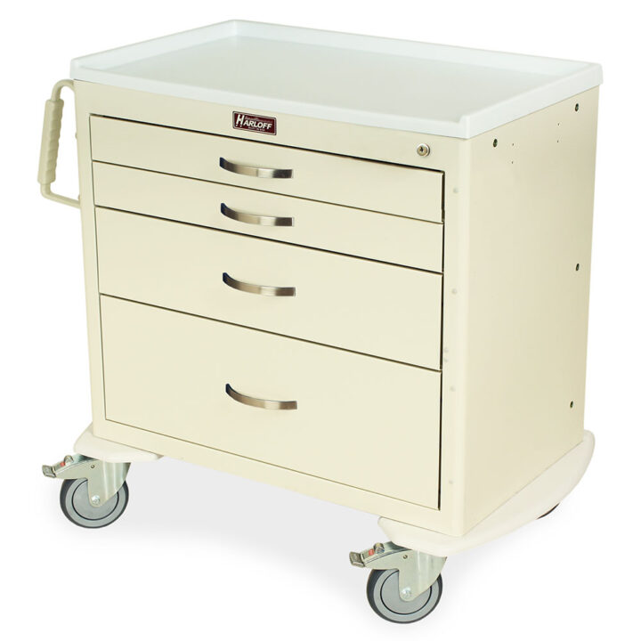MDS3021K14 Cream Small Medical Cart - Quarter Left