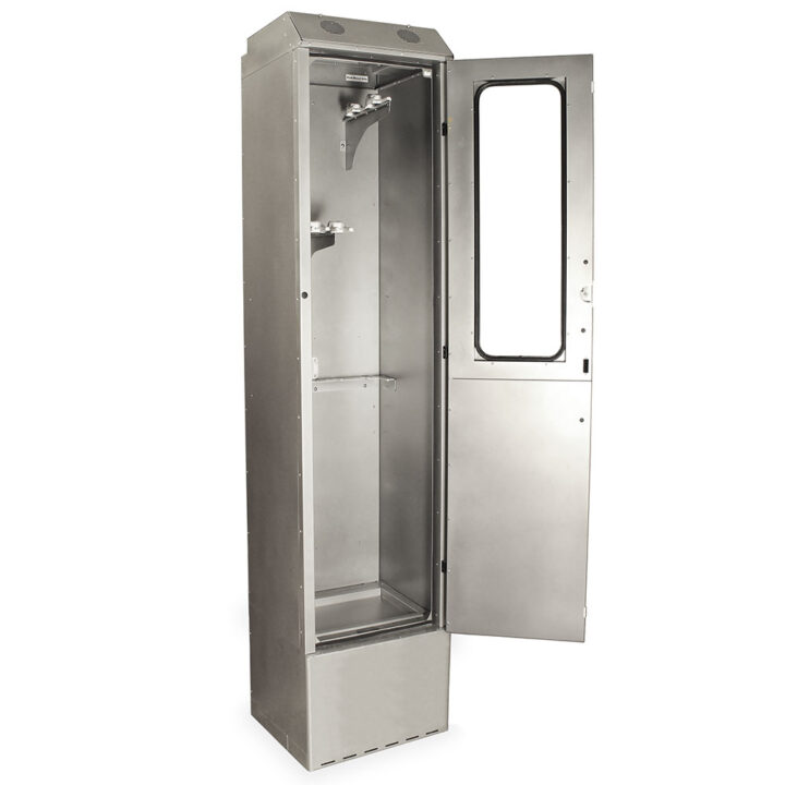 SC9424DRDP Brushed Silver Enteroscopy Drying Cabinet - Quarter Right Open