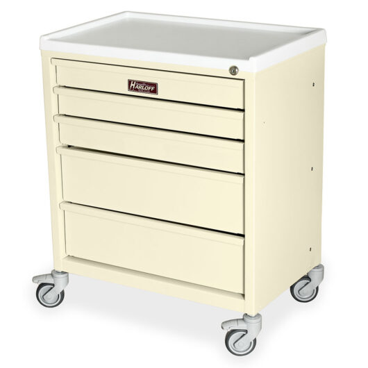 Economy Treatment Cart, Five Drawers, Key Lock, Beige, ETC-5