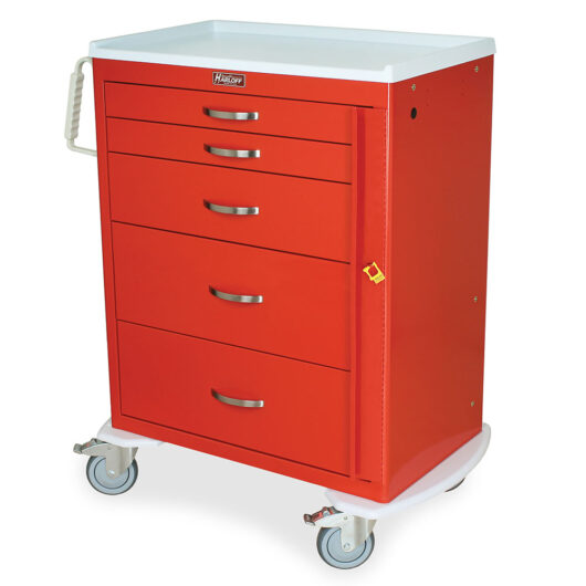 MDS3030B05 Red Medical Emergency Cart - Quarter Left