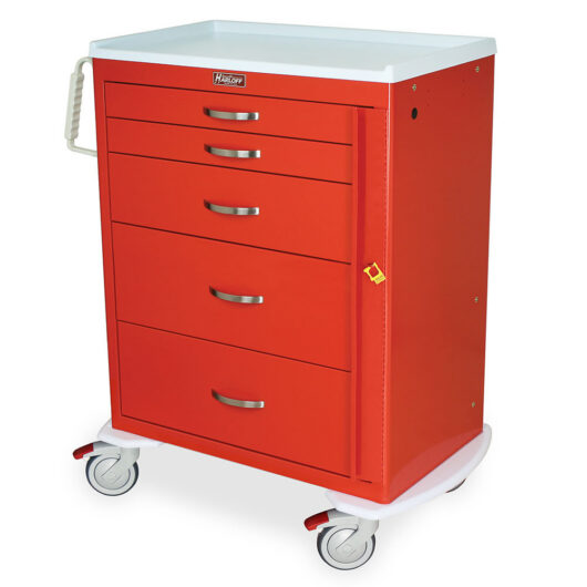 MDS3030B05 Red Medical Emergency Cart - Quarter Left