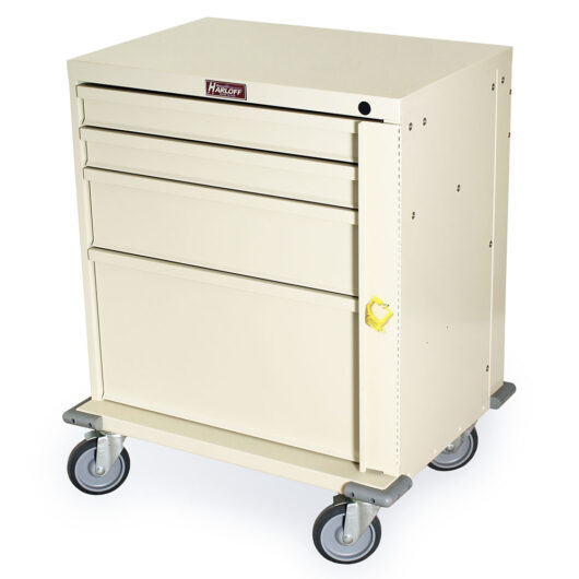 V-Series Emergency Crash Cart, Four Drawers, Breakaway Lock, Beige, V24-4B