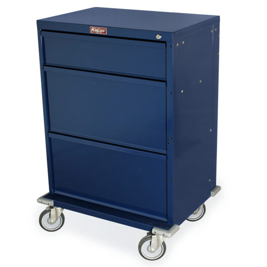 Value Line Tall Medical Cart, Three Drawers, Key Lock, Navy, V30-3K