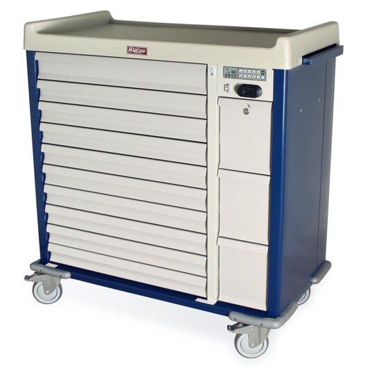 Unit Dose Medication Box Cart, 420 Box Capacity, Wireless Capable E-Lock with Proximity Reader, Navy, SL420BOX-WLP