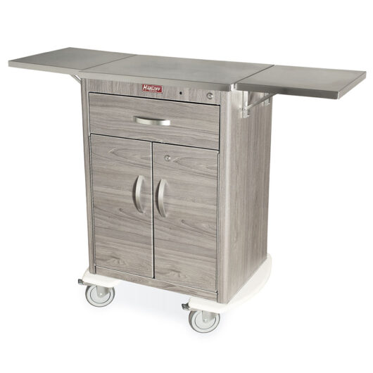 MWA2427K01 Driftwood Gray Delivery Cart - Quarter Left Open