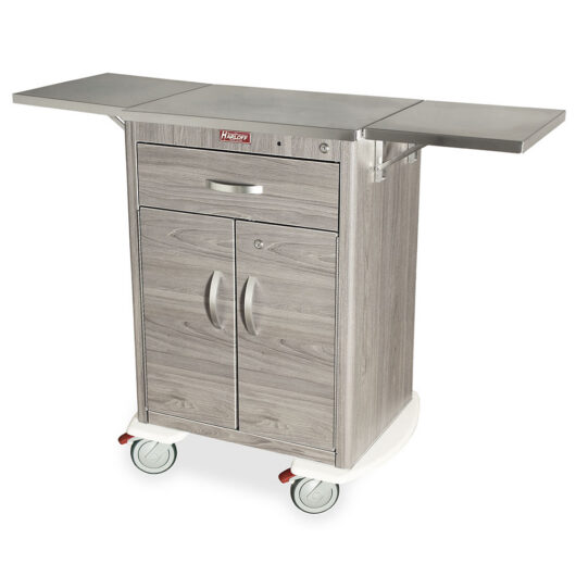 MWA2427K01 Driftwood Gray Delivery Cart - Quarter Left Open