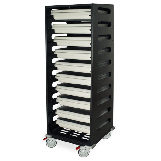 STC-SH10C Hammer Black Scope Container Transport Cart - Quarter Left Full