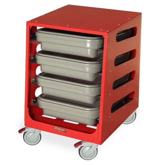 STC-SH4 Red Endoscope Reprocessing Cart - Quarter Left Full