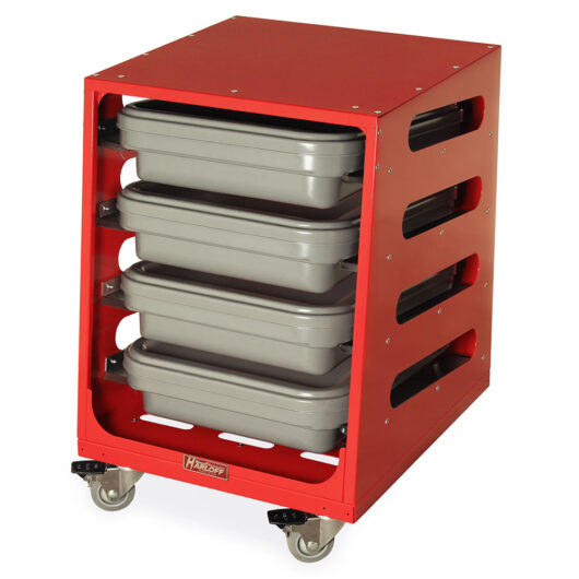 STC-SH4 Red Endoscope Reprocessing Cart - Quarter Left Full