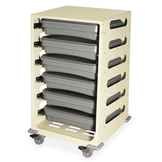STC-SH6C Beige Endoscope Tray Transport Trolley - Quarter Left Full