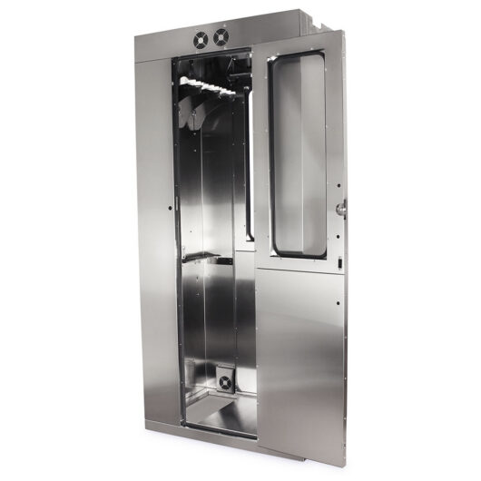 SCSS80WTDRDP-10 Stainless Steel Pass Trhough Scope Cabinet - Quarter Left Open