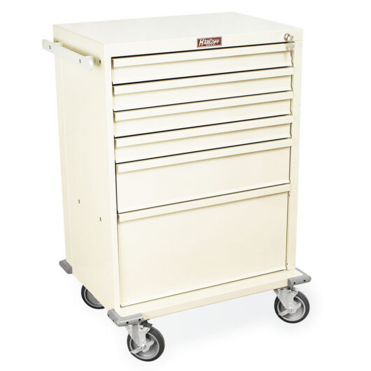 V-Series Tall Procedure Cart, Six Drawers, Key Lock, Beige, V30-6K